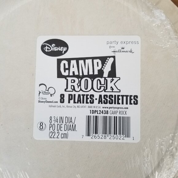Camp Rock Paper Party Pack Disney Hallmark 2008 Plates Napkin NEW Joe Jonas Demi - Picture 7 of 9
